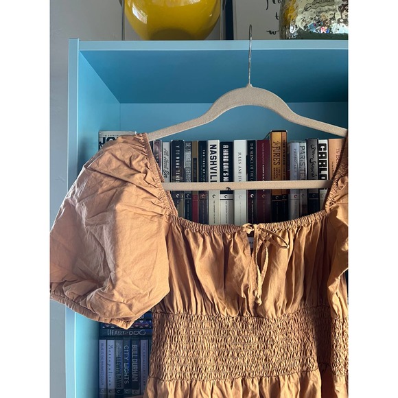 Faithfull the Brand Mariette Mini Dress in Plain Caramel - Picture 4 of 8